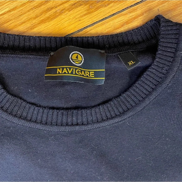 Navigare Cotton blue & white Crew neck sweater, size XL - Picture 6 of 7